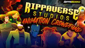 Colorful animated characters promoting crowdfunding