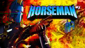 Comic cover featuring a masked warrior. The Horseman #3.