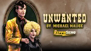 Stylized characters with bold typography.