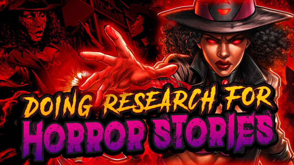 Researching for horror stories illustration