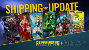 Comic book covers and publishing announcement